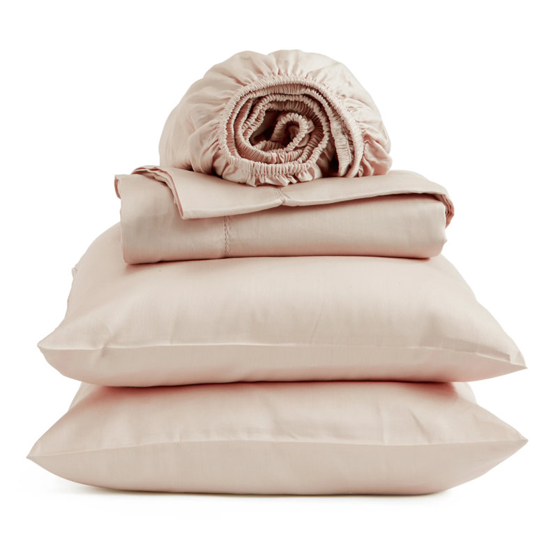 100 Cotton Sheet Set Bedding Sheets Pillowcase Comfort Care Collection Twin XL Blush